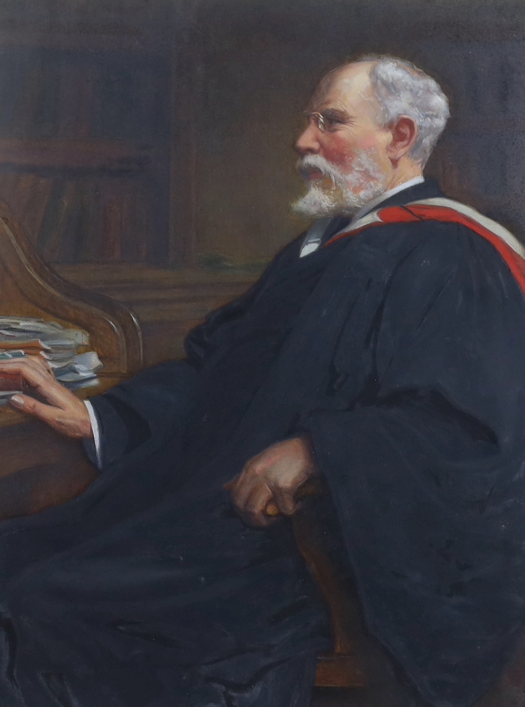 Charles Ernest Butler (1864-1933), oil on canvas, Portrait of an academic at a desk, signed, 54 x 41cm, ornate gilt framed